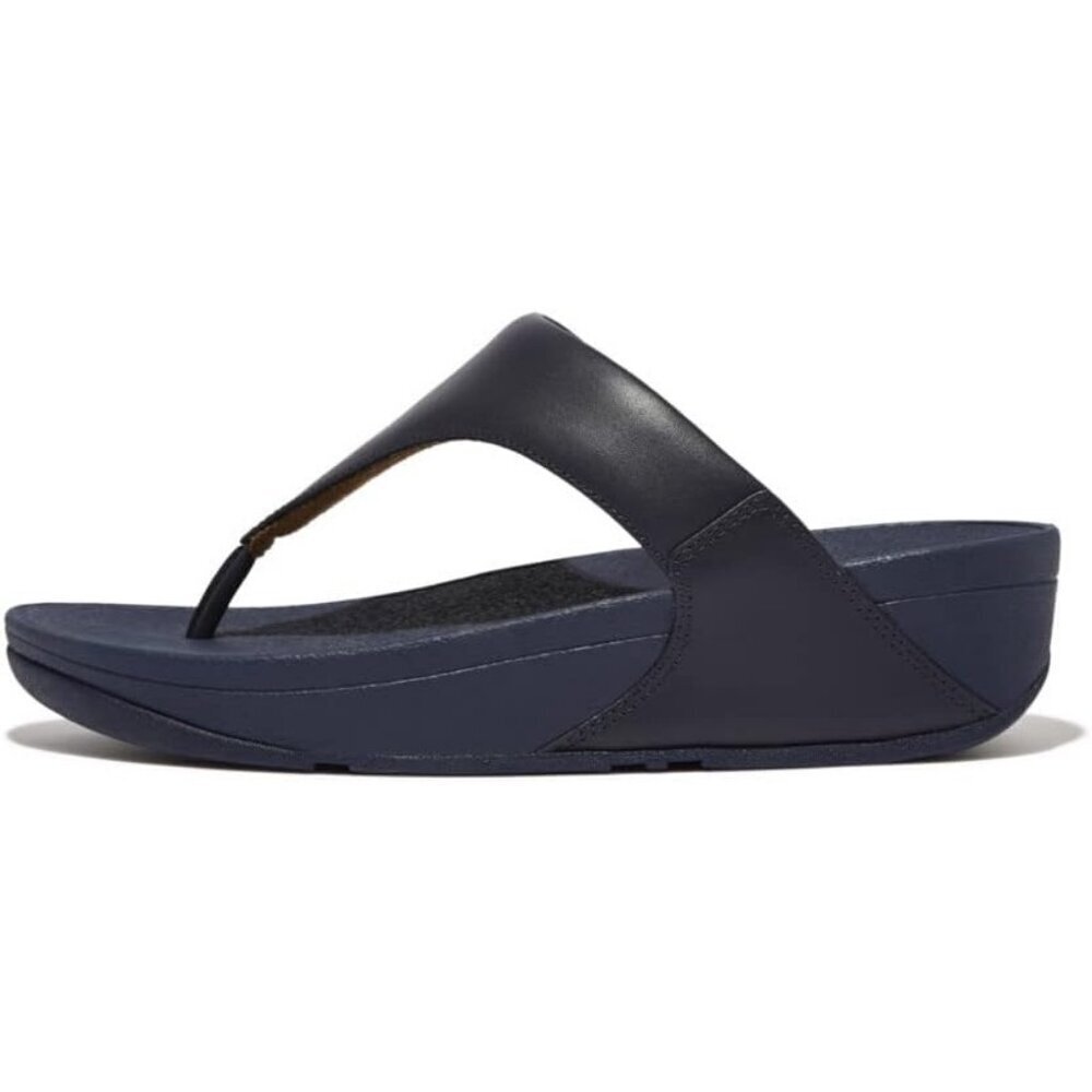 Women's Flip-Flop Thong Sandals Navy Leather Classic Comfort Slip On Shoes